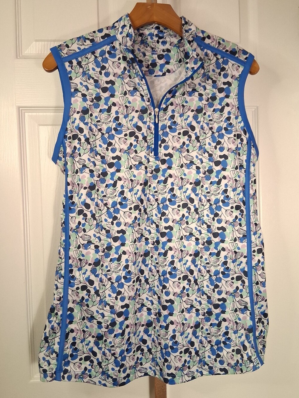 Bermuda Sands Active Wear Large Blue Patterned